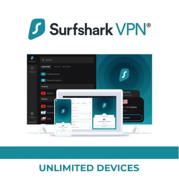 Surfshark VPN (Unlimited Devices, 1 Year, Global)
